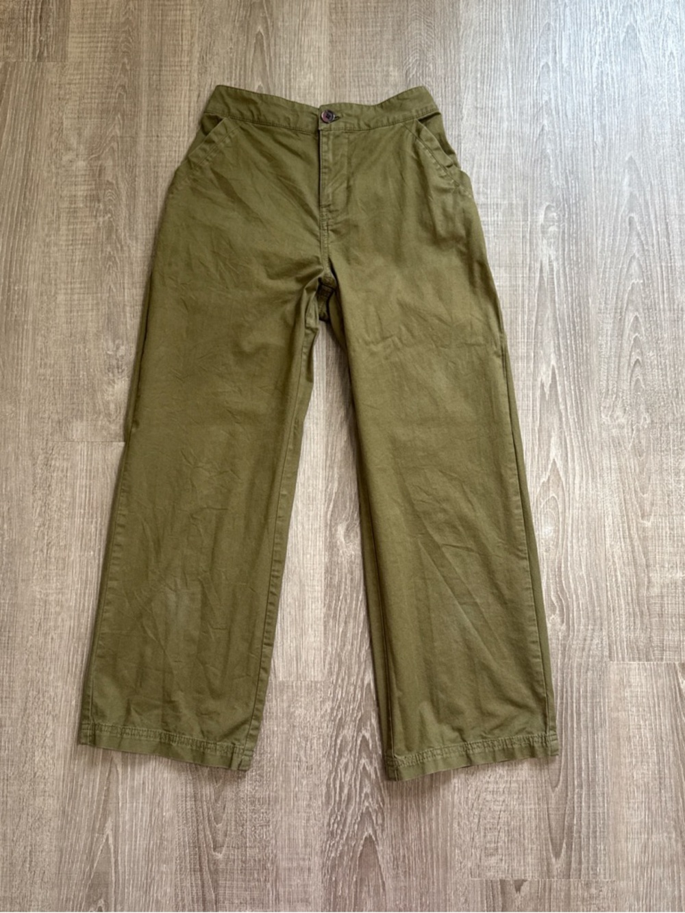 Pact Organic Cotton Olive Green Chino Style French Work Surplus Pants Size XS - Picture 2 of 12
